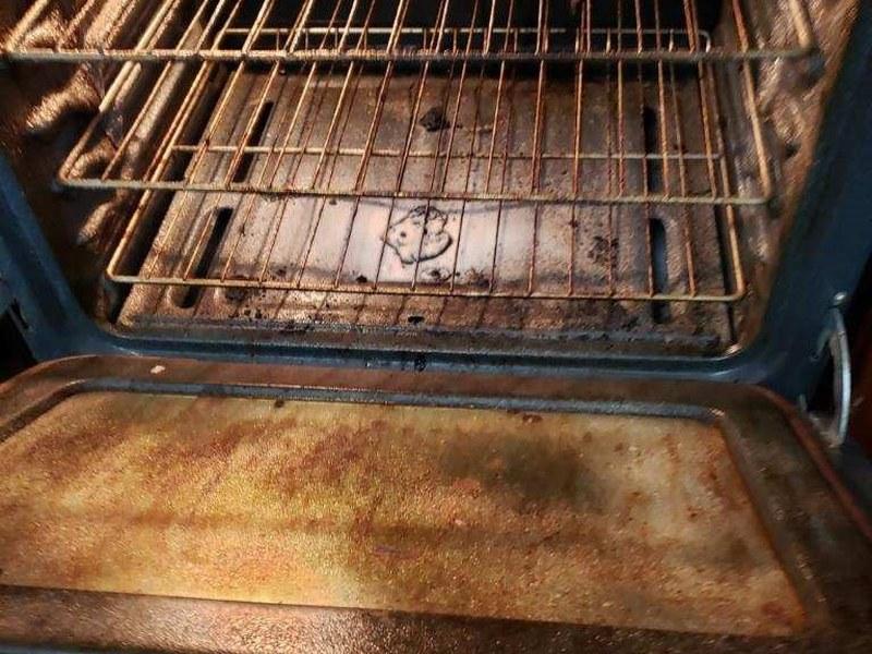 Before — Dirty oven